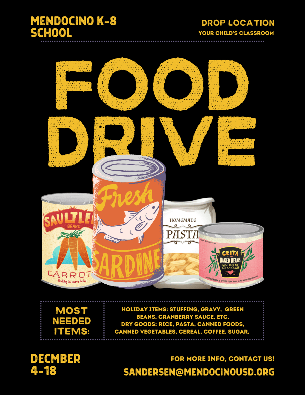 Holiday Food Drive at the K-8&nbsp;School